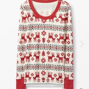 Hanna Andersson Dear Deer Organic Cotton Long John Pajama Set
